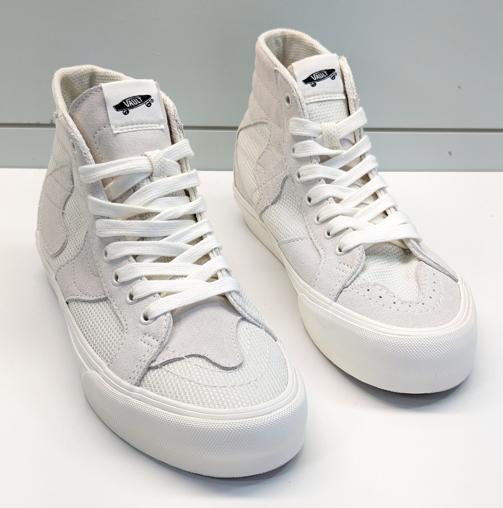 Vans Vault SK8-Hi Patchwork White Marshmallow Skateboard Sneakers Women's 9